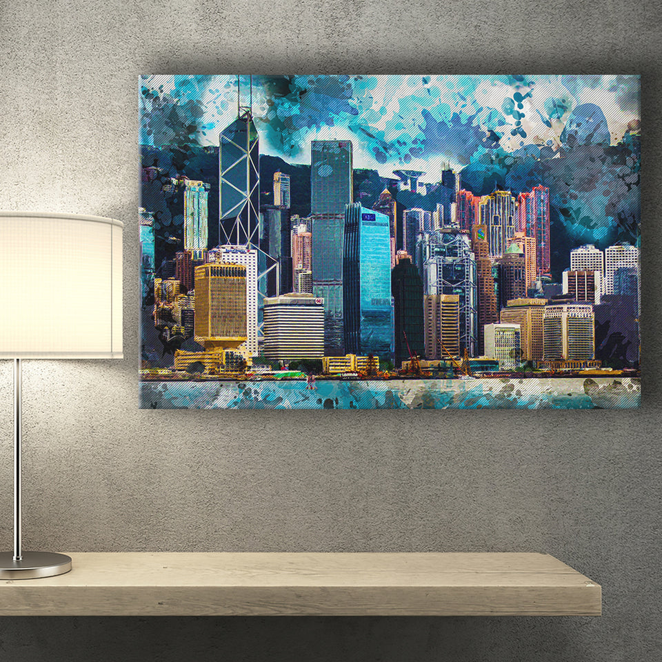 Abstract Hong Kong Canvas Prints Wall Art Decor - Painting Canvas, Art Print, Home Decor, Ready to Hang
