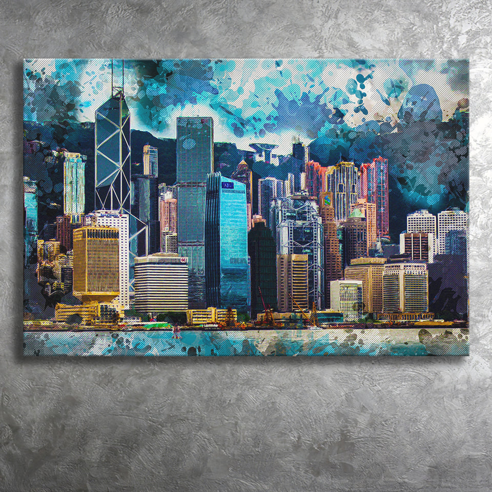 Abstract Hong Kong Canvas Prints Wall Art Decor - Painting Canvas, Art Print, Home Decor, Ready to Hang