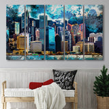 Abstract Hong Kong 5 Piece B Canvas Prints Wall Art Decor, Multi Panels,Large Canvas, Home Decor