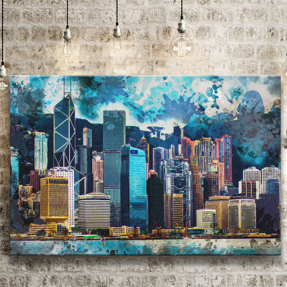 Abstract Hong Kong Canvas Prints Wall Art Decor - Painting Canvas, Art Print, Home Decor, Ready to Hang