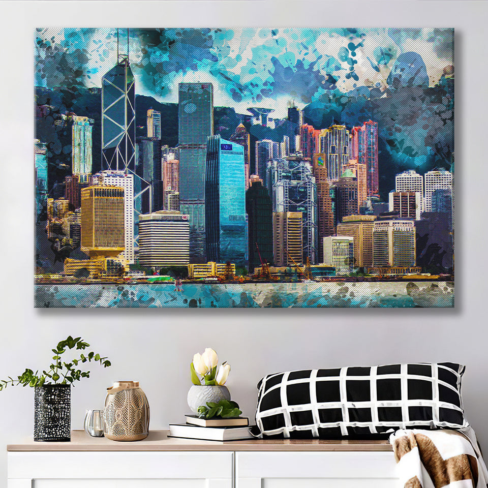 Abstract Hong Kong Canvas Prints Wall Art Decor - Painting Canvas, Art Print, Home Decor, Ready to Hang