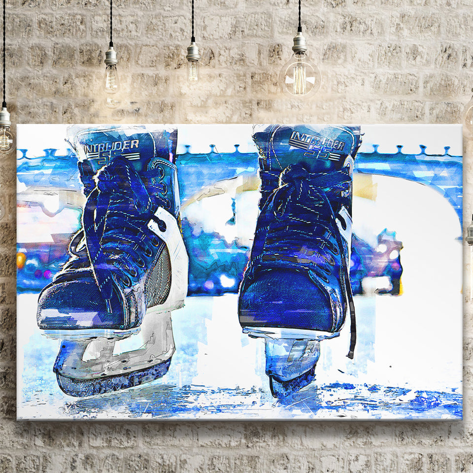Abstract Ice Hockey Canvas Prints Wall Art Decor - Painting Canvas, Art Print, Home Decor, Ready to Hang
