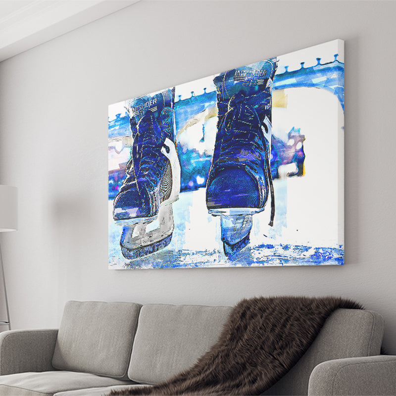 Abstract Ice Hockey Canvas Prints Wall Art Decor - Painting Canvas, Art Print, Home Decor, Ready to Hang