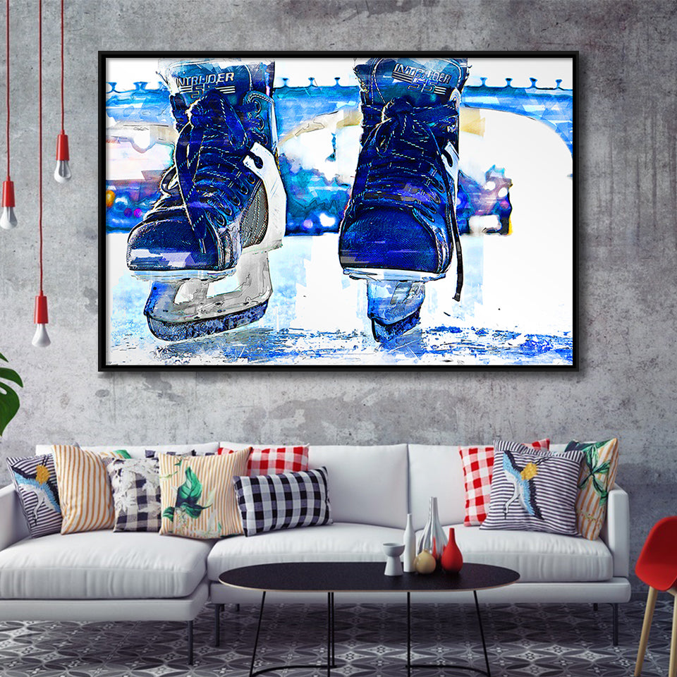 Abstract Ice Hockey Framed Canvas Prints Wall Art Decor - Painting Canvas, Framed Picture, Home Decor