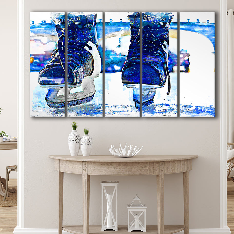 Abstract Ice Hockey 5 Piece B Canvas Prints Wall Art Decor, Multi Panels,Large Canvas, Home Decor