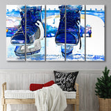 Abstract Ice Hockey 5 Piece B Canvas Prints Wall Art Decor, Multi Panels,Large Canvas, Home Decor