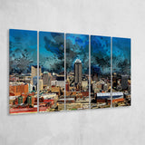 Abstract Indianapolis 5 Piece B Canvas Prints Wall Art Decor, Multi Panels,Large Canvas, Home Decor