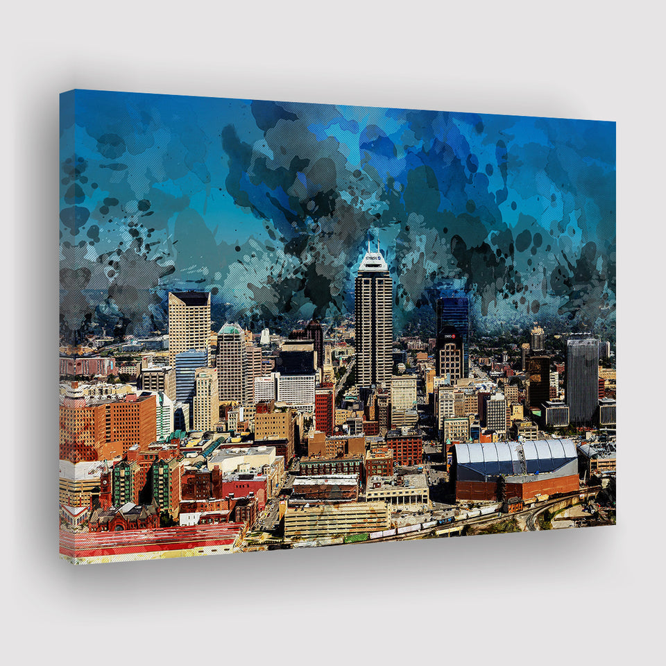 Abstract Indianapolis Canvas Prints Wall Art Decor - Painting Canvas, Art Print, Home Decor, Ready to Hang