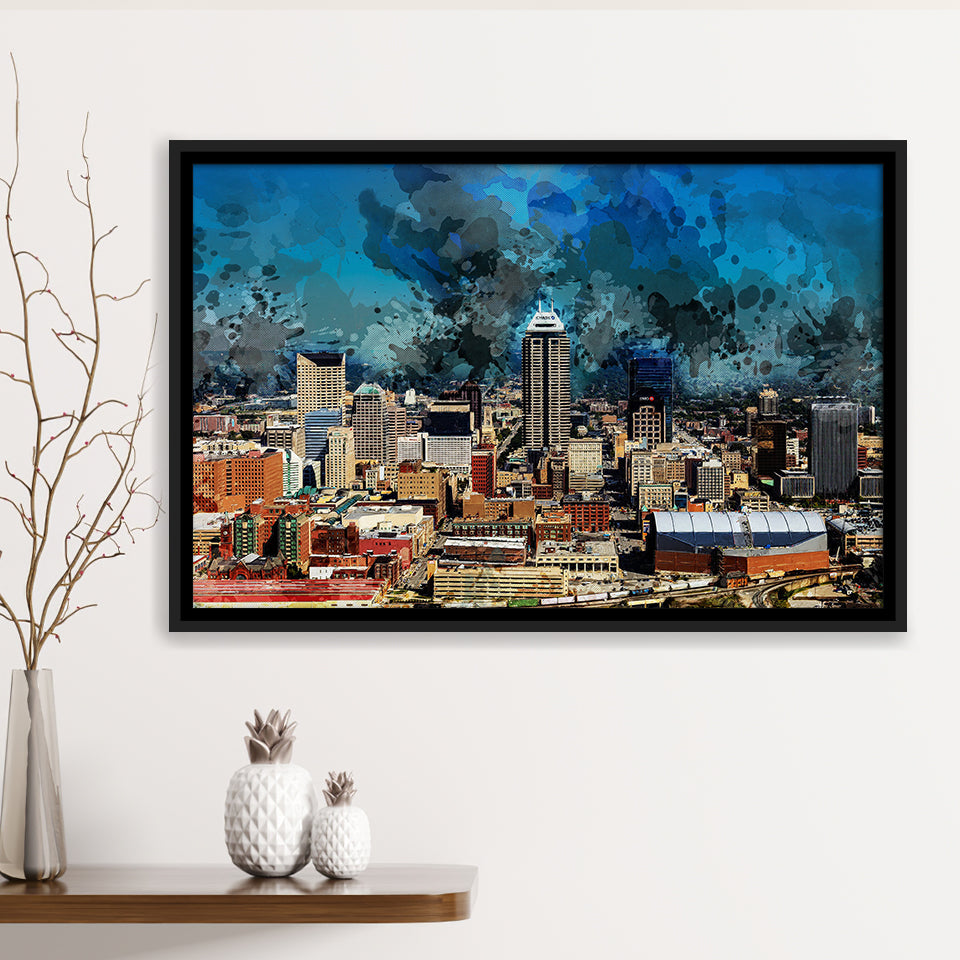 Abstract Indianapolis Framed Canvas Prints Wall Art Decor - Painting Canvas, Framed Picture, Home Decor