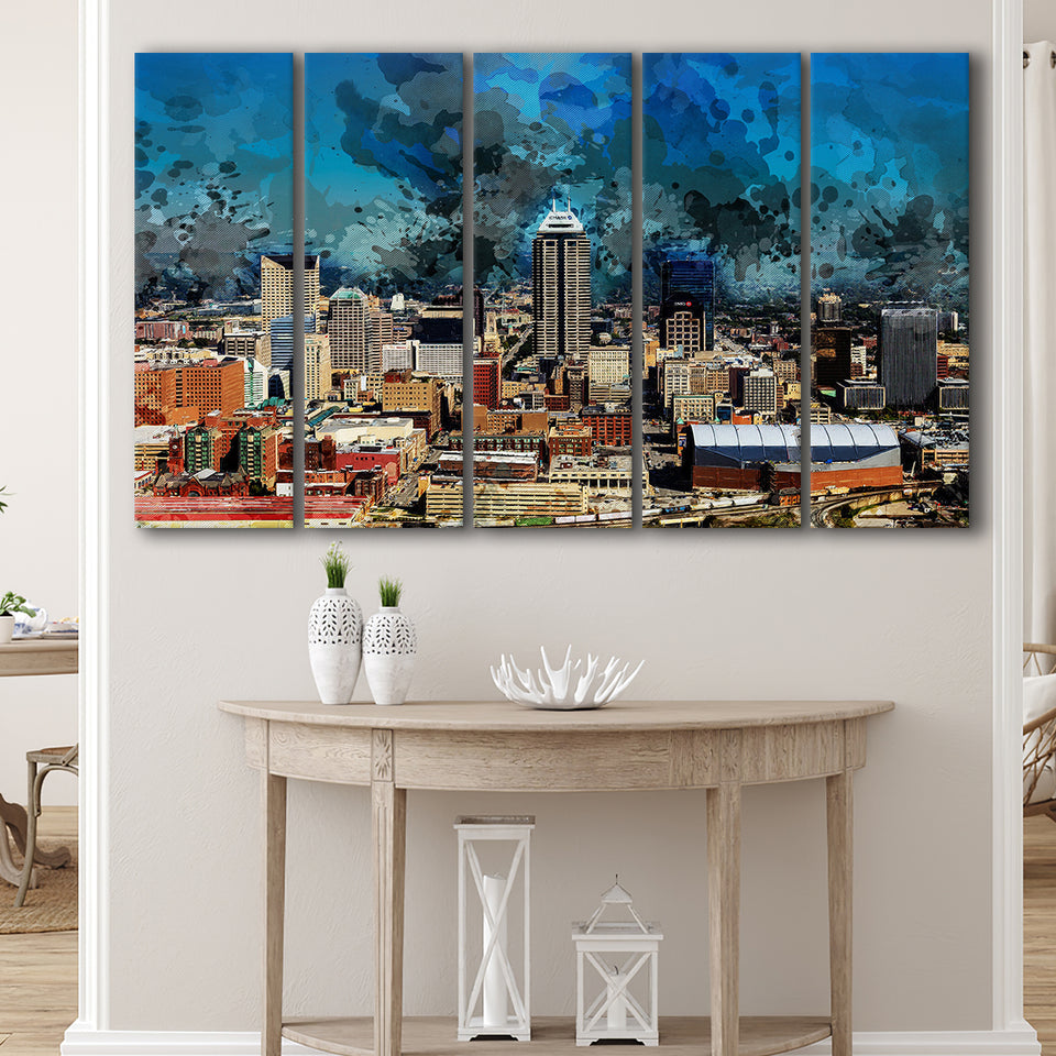 Abstract Indianapolis 5 Piece B Canvas Prints Wall Art Decor, Multi Panels,Large Canvas, Home Decor