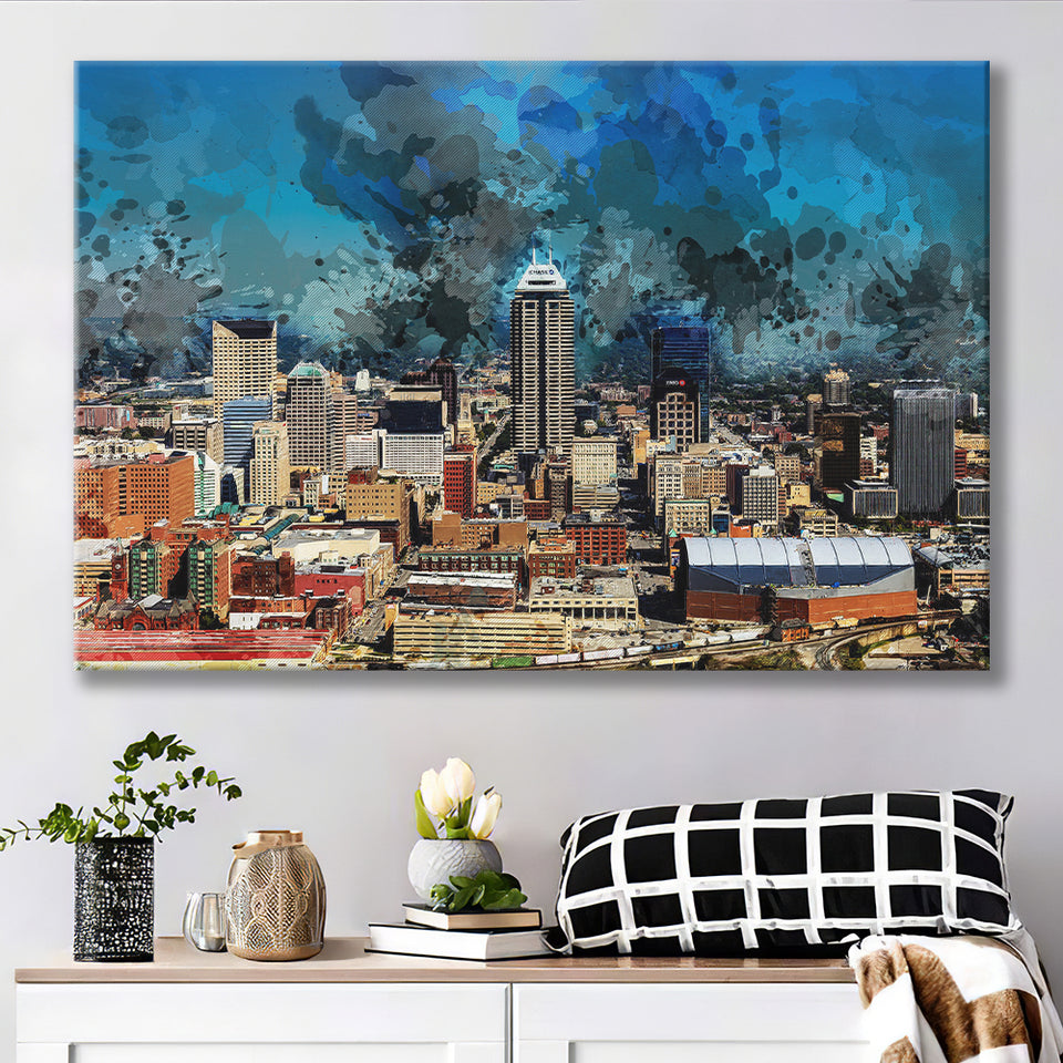 Abstract Indianapolis Canvas Prints Wall Art Decor - Painting Canvas, Art Print, Home Decor, Ready to Hang