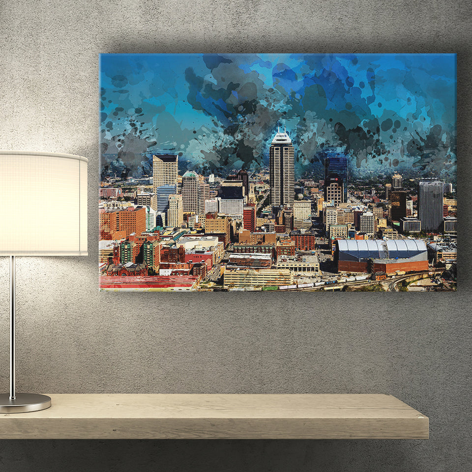 Abstract Indianapolis Canvas Prints Wall Art Decor - Painting Canvas, Art Print, Home Decor, Ready to Hang