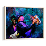 Abstract Jazz Wall Art, Jazz Band, Jazz Band Painting, Framed Canvas Prints Wall Art Home Decor,Floating Frame, Ready to Hang