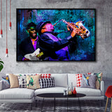 Abstract Jazz Wall Art, Jazz Band, Jazz Band Painting, Framed Canvas Prints Wall Art Home Decor,Floating Frame, Ready to Hang