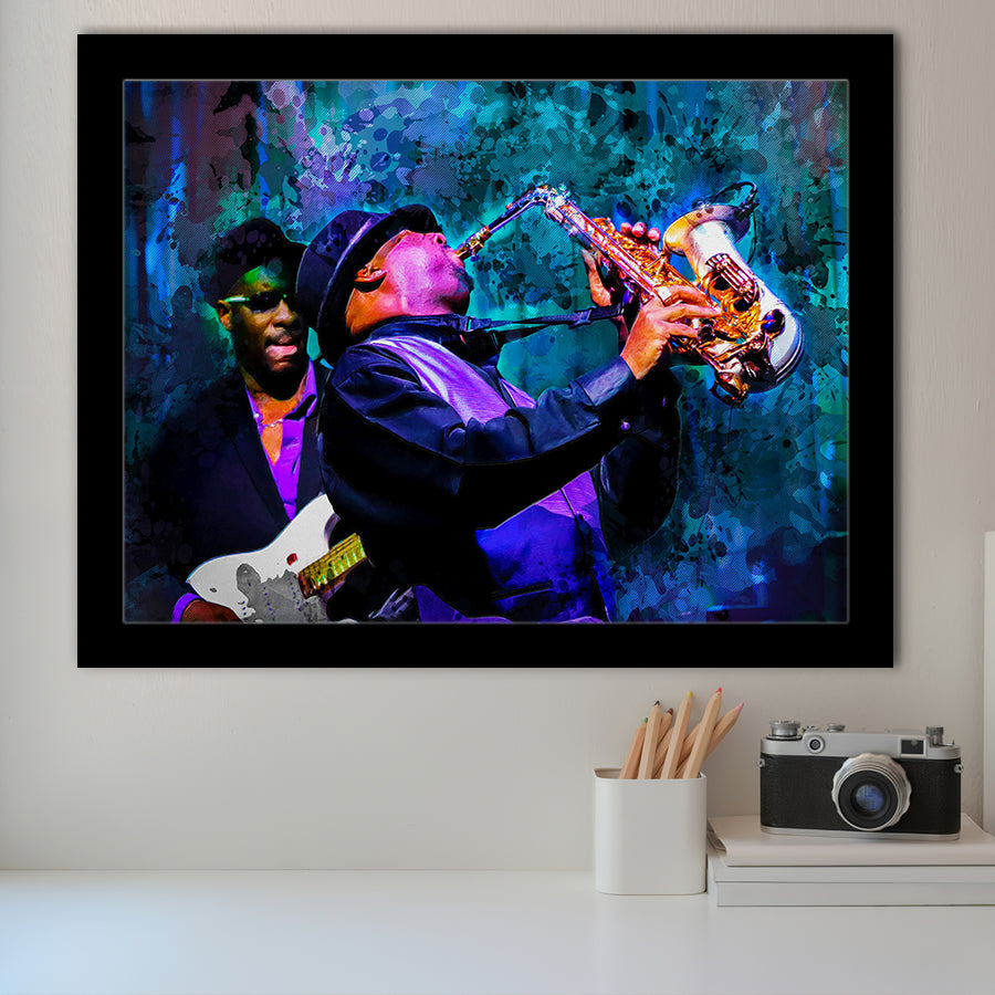 Abstract Jazz Wall Art, Jazz Band, Jazz Band Painting, Framed Art Prints Wall Art Home Decor, Ready to Hang