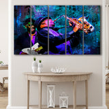 Abstract Jazz Wall Art, Jazz Band, Jazz Band Painting, Multi Panels, 5 Pieces B, Canvas Prints Wall Art Home Decor,X Large Canvas
