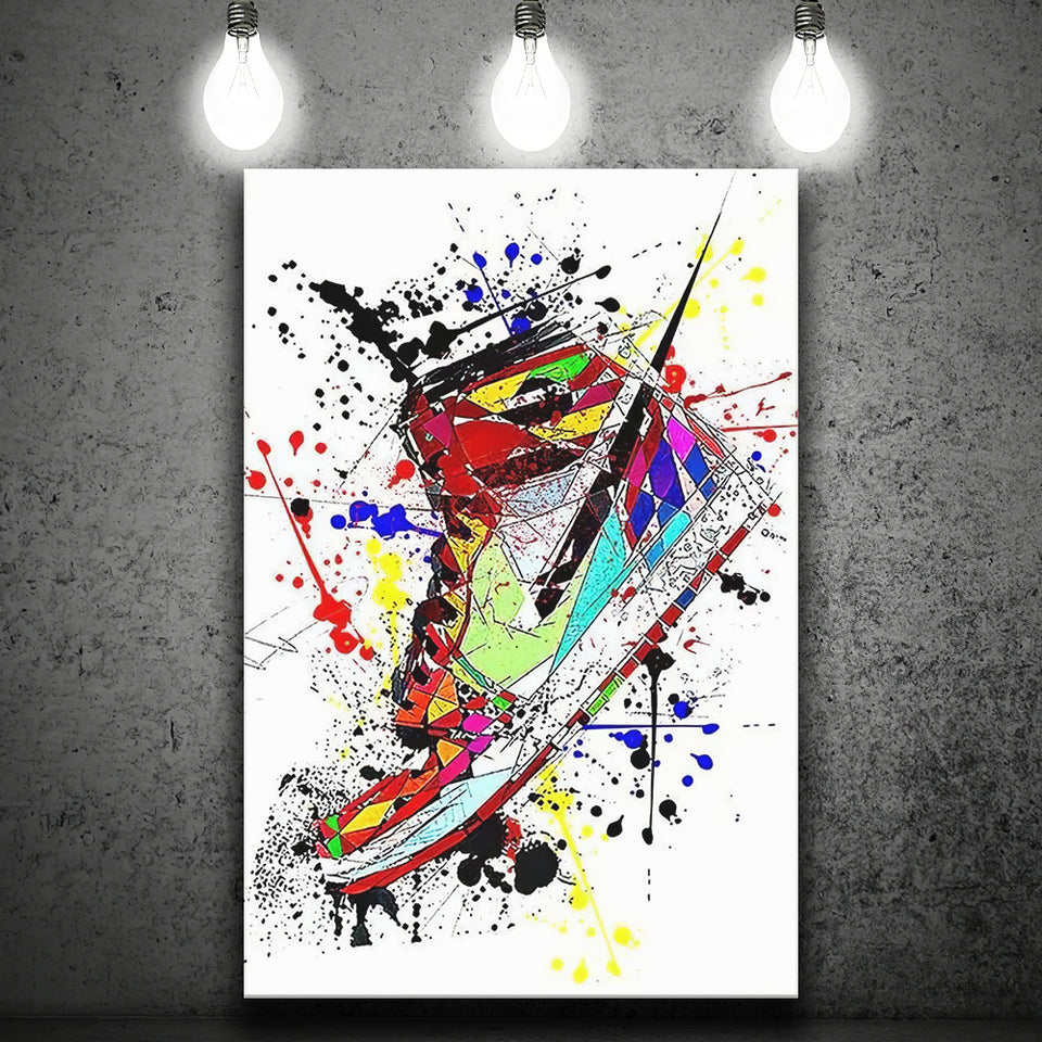 Abstract Jordan Sneaker Canvas Prints Wall Art - Painting Canvas, Home Wall Decor, For Sale