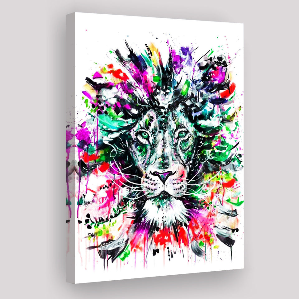 Abstract King Lion Canvas Prints Wall Art Decor - Painting Canvas, Home Decor, Art Print, Art For Sale