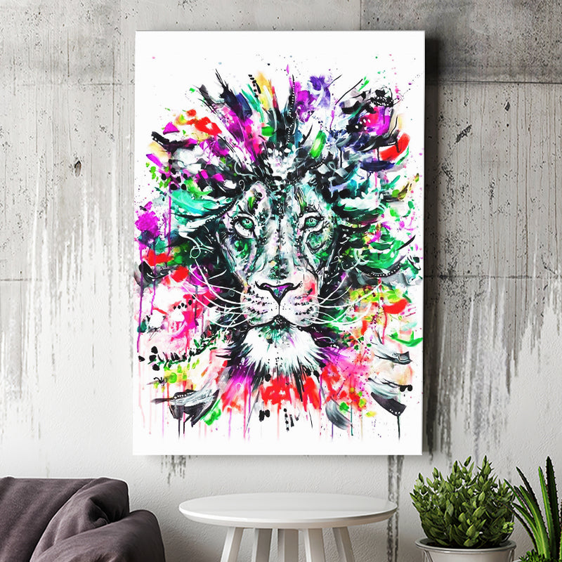 Abstract King Lion Canvas Prints Wall Art Decor - Painting Canvas, Home Decor, Art Print, Art For Sale