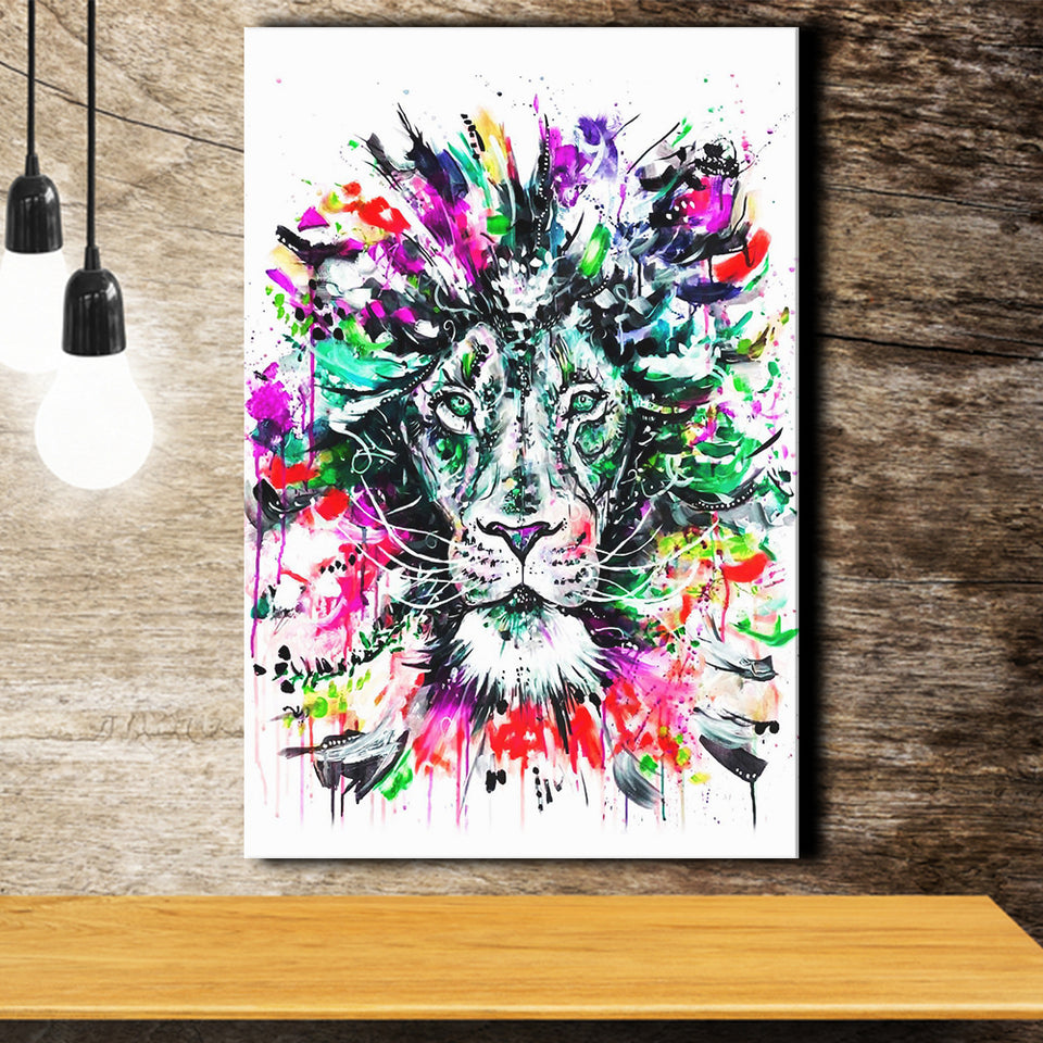Abstract King Lion Canvas Prints Wall Art Decor - Painting Canvas, Home Decor, Art Print, Art For Sale