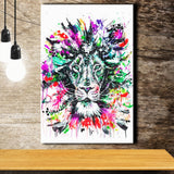 Abstract King Lion Canvas Prints Wall Art Decor - Painting Canvas, Home Decor, Art Print, Art For Sale