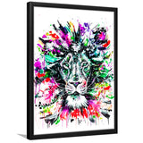 Abstract King Lion Framed Art Print Wall Decor - Painting Art, Wall Art, Framed Picture, Black Frame