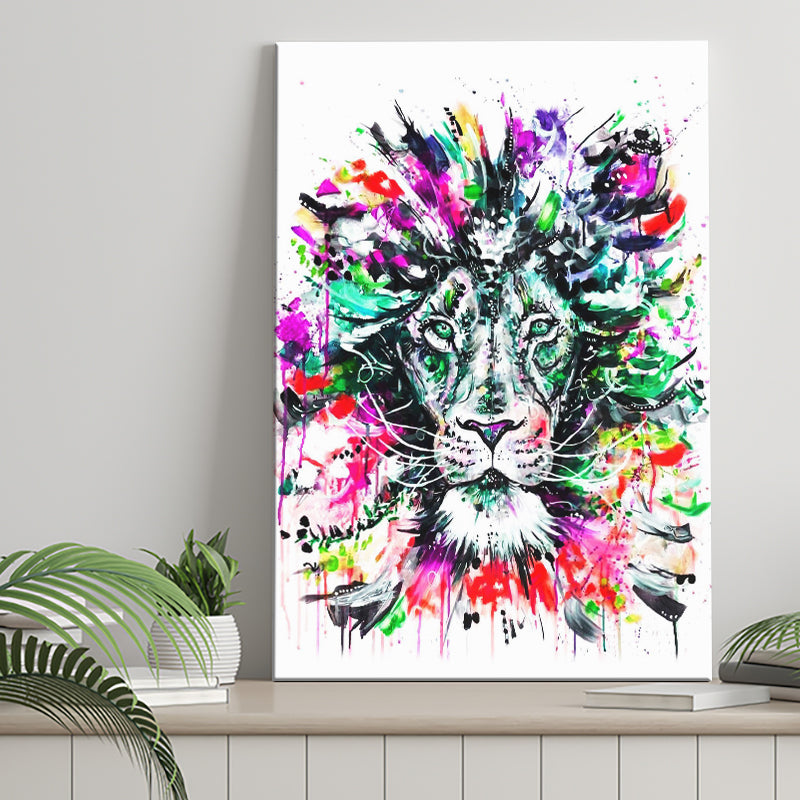Abstract King Lion Canvas Prints Wall Art Decor - Painting Canvas, Home Decor, Art Print, Art For Sale
