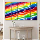 Abstract LGBT, LGBT 5 Panels B,Large Canvas,Canvas Prints Wall Art Home Decor