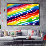 Abstract LGBT, LGBT Framed Canvas Prints Wall Art Decor, Black Floating Frame