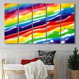 Abstract LGBT, LGBT 5 Panels B,Large Canvas,Canvas Prints Wall Art Home Decor