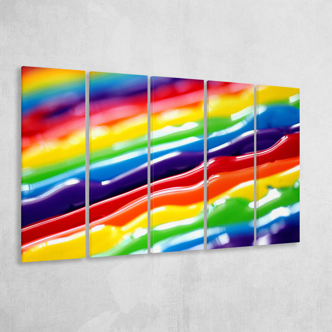 Abstract LGBT, LGBT 5 Panels B,Large Canvas,Canvas Prints Wall Art Home Decor