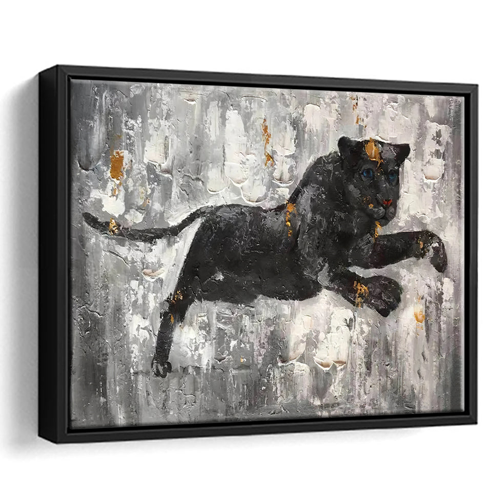 Abstract Lepord Painting Framed Canvas Prints Wall Art - Painting Canvas, Floating Frame, Wall Decor