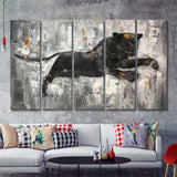 Abstract Lepord Painting 5 Pieces B Canvas Prints Wall Art - Painting Canvas, Multi Panel