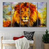 Abstract Lion 5 Piece B Canvas Prints Wall Art Decor, Multi Panels,Large Canvas, Home Decor
