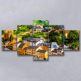 Abstract Luxembourg Painting 5 Pieces Canvas Prints Wall Art Decor - Painting Canvas, Mixed Canvas, Multi Panels