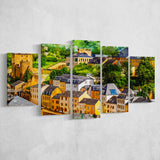Abstract Luxembourg Painting 5 Pieces Canvas Prints Wall Art Decor - Painting Canvas, Mixed Canvas, Multi Panels