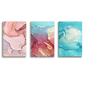 Abstract Marble Vein Canvas Prints 3 Pieces Wall Art Decor - Painting Canvas, Multi Panel, Home Decor