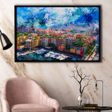 Abstract Monaco Painting Framed Canvas Prints Wall Art Decor - Painting Canvas, Framed Picture, Home Decor