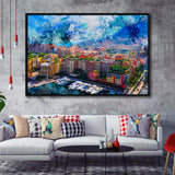 Abstract Monaco Painting Framed Canvas Prints Wall Art Decor - Painting Canvas, Framed Picture, Home Decor