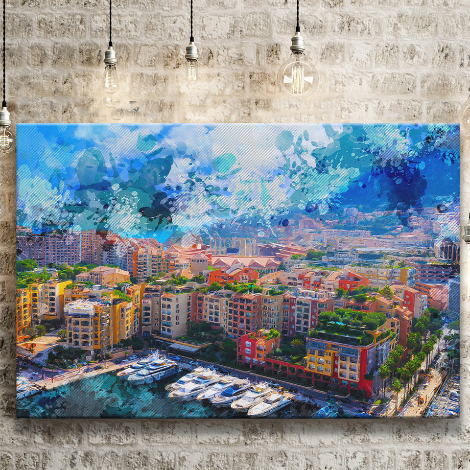 Abstract Monaco Painting Canvas Prints Wall Art Decor - Painting Canvas, Art Print, Home Decor, Ready to Hang