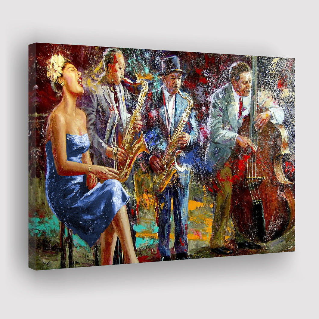 Jazz Poster Music Canvas Wall Art Painting on Canvas Abstract Canvas Art  Abstract Wall Art Artistic Painting Jazz Band Wall Decor Song Print 