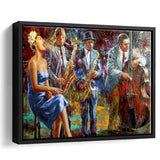 Abstract Music Jazz Band Framed Canvas Prints Wall Art Decor, Framed Picture, Floating Frame