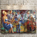 Abstract Music Jazz Band Canvas Prints Wall Art Decor - Painting Canvas,Home Decor, Ready to Hang