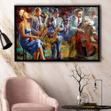 Abstract Music Jazz Band Framed Canvas Prints Wall Art Decor, Framed Picture, Floating Frame