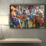 Abstract Music Jazz Band Canvas Prints Wall Art Decor - Painting Canvas,Home Decor, Ready to Hang