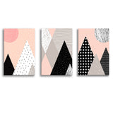 Abstract Nordic Mountain Scenery Canvas Prints 3 Pieces Wall Art Decor - Painting Canvas, Multi Panel, Home Decor