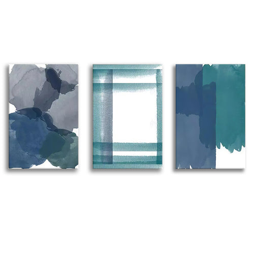 Abstract Nordic Watercolor Canvas Prints 3 Pieces Wall Art Decor - Painting Canvas, Multi Panel, Home Decor