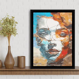 Abstract Piece Of Face,Framed Canvas Prints,Floating Frame, Wall Art Home Decor