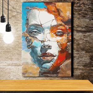 Abstract Piece Of Face, Painting Art, Canvas Prints Wall Art Home Decor