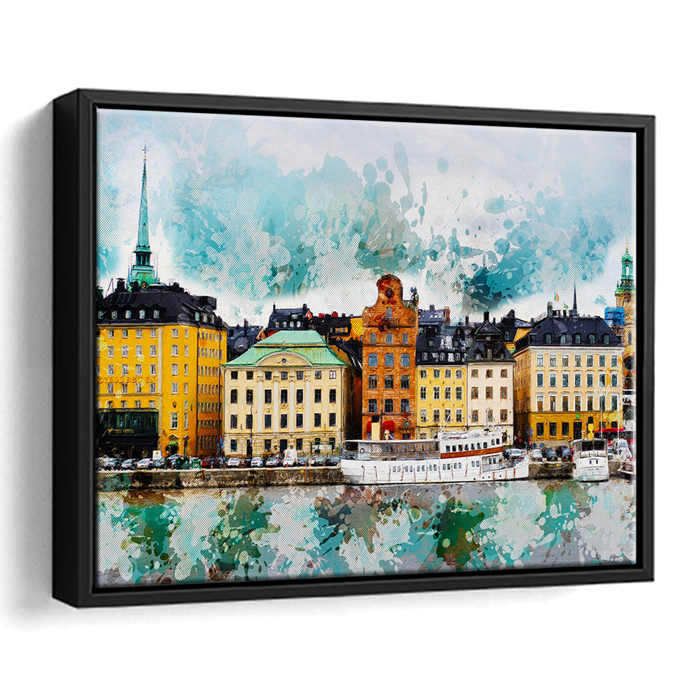 Abstract Stockholm Painting Framed Canvas Prints Wall Art Decor - Painting Canvas, Framed Picture, Home Decor
